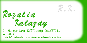 rozalia kalazdy business card
